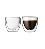 Çift Cidarlı Çift Camlı Espresso Kahve Bardağı 2'li Set Borosilikat Cam 80ML