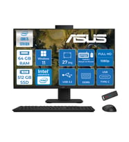 Asus V470VAK Intel Core İ5-13420H 64GB Ddr5 512GB SSD 27'' Fhd 100Hz 300NITS Windows 11 Home Siyah Allınone Bilgisayar ASI58512B0DH27+ZETTAUSBBELLEK