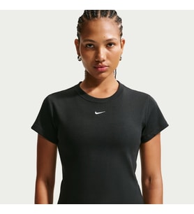 Nike W NSW RIB TGHT SS TEE Siyah Kadın T-Shirt HV4994-010