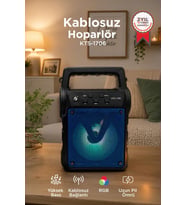 Torima Bluetooth Hoparlör Güneş Enerjili Fenerli Taşınabilir Hoparlör KTS-1706 Siyah