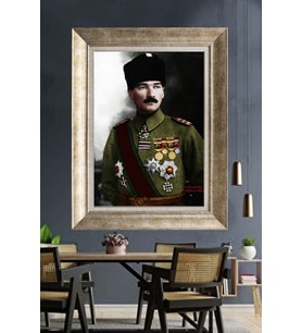 Gümüş Çerçeveli Atatürk Tablo ds32