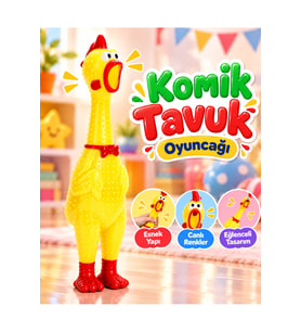 Sesli Çığlık Atan Tavuk Oyuncak 32 cm - Sarı