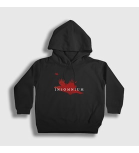 Presmono Unisex Çocuk Siyah Birds Insomnium Kapüşonlu Sweatshirt 395162tt