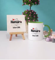 Hemşire Kupa Bardak Yeşil Dekoratif Taş Baskı