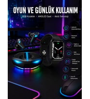 Yeni Nesil Akıllı Saat Ve Kablosuz Kulaklık Kampanyası İkili Set Bluetooth Bağlantılı