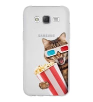 PrintiFy Samsung Galaxy J5 ile Uyumlu 1mm Slim Fit Kedi 1 050b Baskılı Şeffaf  Kılıf