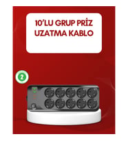 Mey İthalat® USB Type-C Destekli 10’lu Grup Priz Termal Korumalı 2m Kablo 2500W