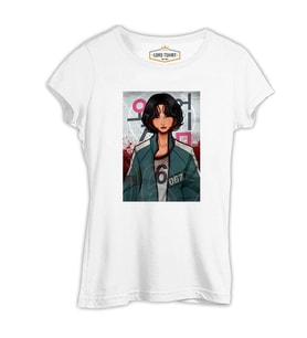 Squid Game - Player 067 Beyaz Kadın Tshirt