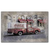 Cakatablo Nostaljik Kırmızı Ford Coca Cola Kamyonu MDF Tablo