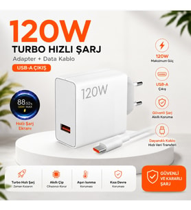 120W TURBO SANİYELİ USB TO TYPC-E ŞARJ ALETİ