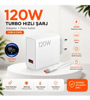 120W TURBO SANİYELİ USB TO TYPC-E ŞARJ ALETİ