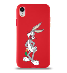 Apple iPhone XR Uyumlu Lansman Kılıf Bugs Bunny Tasarımlı Altı Kapalı İçi Kadife Kaplı  Kapak (Şeffaf)