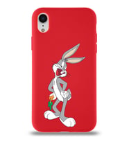 Apple iPhone XR Uyumlu Lansman Kılıf Bugs Bunny Tasarımlı Altı Kapalı İçi Kadife Kaplı  Kapak (Şeffaf)