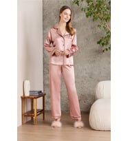 Saten Biyeli Pijama Takımı - 1200 (Bronz)