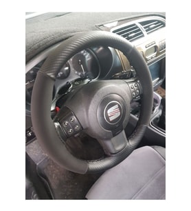 DİKİŞLİ DİREKSİYON KILIFI KARBON/NUBUK SİYAH DİKİŞLİ SEAT İÇİN HIZLI KARGO