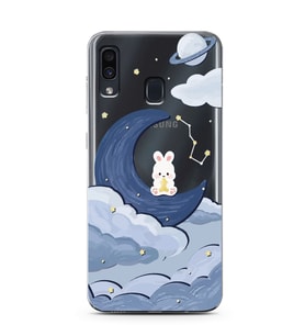 Samsung Galaxy A20/A30 Uyumlu Sevimli Ayıcık Desenli Şeffaf Telefon Kılıfı