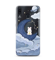 Samsung Galaxy A20/A30 Uyumlu Sevimli Ayıcık Desenli Şeffaf Telefon Kılıfı