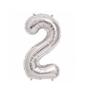 Benim Marifetlerim 2 Rakamı Gümüş Folyo Balon 16 inch 40 cm
