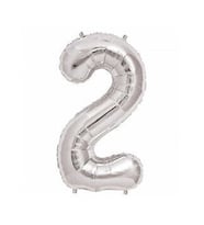 Benim Marifetlerim 2 Rakamı Gümüş Folyo Balon 16 inch 40 cm