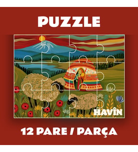 Pazil Bi Kurdî Havîn Yaz - Kürtçe Magnetli Puzzle Yapboz (12 Pare/Parça - A5) (Çok Renkli)