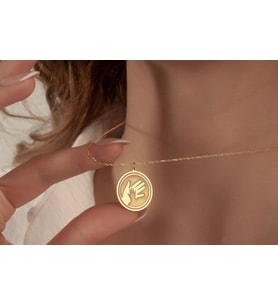 Kişiye Özel Tasarım Anne ve Bebek El Kolye 925K Gümüş (Gold)