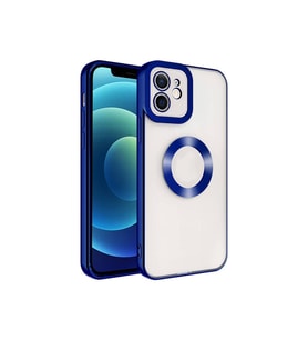 Apple iPhone 11 Uyumlu Kılıf Kamera Korumalı Logo Gösteren Zore Omega Kapak (Lacivert)