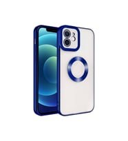 Apple iPhone 11 Uyumlu Kılıf Kamera Korumalı Logo Gösteren Zore Omega Kapak (Lacivert)