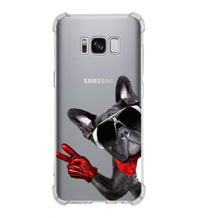 PrintiFy Samsung Galaxy S8 Plus Uyumlu Köpek 2 Baskılı Şeffaf Köşe Korumalı Antişok Kılıf