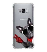 PrintiFy Samsung Galaxy S8 Plus Uyumlu Köpek 2 Baskılı Şeffaf Köşe Korumalı Antişok Kılıf