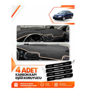 VOLKSWAGEN PASSAT B5.5 (2000-2005) Uyumlu Ön Torpido Koruma Kılıfı Halısı - Siyah Bej