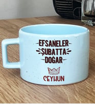 Kişiye Özel Efsaneler Şubatta Doğar Hediye Pastel Fincan Doğum Günü Hediyesi (Mavi)