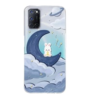 Oppo A52/A72/A92 Uyumlu Sevimli Ayıcık Desenli Şeffaf Telefon Kılıfı