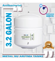 Su Arıtma Cihazı 12 Lt 3.2 Galon Çelik Su Arıtma Deposu Tankı (Beyaz)