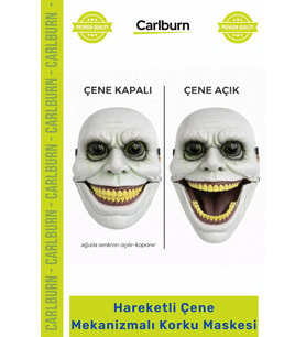 #Maske Gerçekçi Ürkütücü Halloween Kostüm Sahne Hareketli Çene Mekanizmalı Yeşil Korku Maskesi