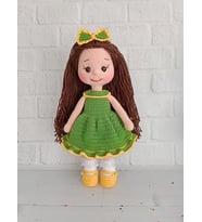 Yeşil Fatoş Bebek Amigurumi Organik Oyuncak