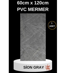 Alternatif Kaplama UV PVC Sion Gri Mermer Panel 1 Adet 60x120cm Ev Ofis Otel Duvar Kaplama Paneli