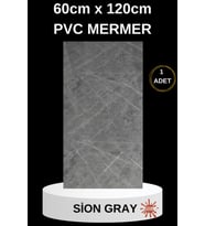 Alternatif Kaplama UV PVC Sion Gri Mermer Panel 1 Adet 60x120cm Ev Ofis Otel Duvar Kaplama Paneli (Çok Renkli)
