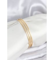 316L Çelik Gold Renk Simli Model Ajda 65 mm Kadın Bileklik - TJ-BB8076