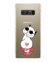 Samsung Galaxy Note 8 Uyumlu Kamera Korumalı Kapak Coolcat Tasarımlı  Şeffaf  Kılıf
