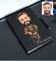 Kişiye Özel Asker Tasarımlı Karikatür Defter Ve Kalem Seti 88