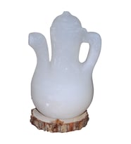 LokmanAVM İbrik Şekilli Doğal Kaya Tuzu Lambası Çankırı Kablolu Ampullü Beyaz 5-7 Kg