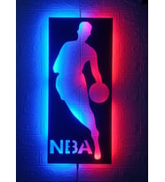 Led Işıklı Tablo Dekoratif NBA Basketbol Duvar Süsü Dekorasyon