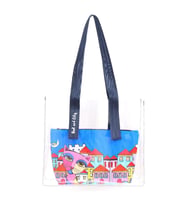 Biggdesign Owl And City  Şeffaf Alışveriş ve plaj çantası (Karışık)
