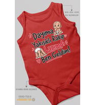 Dayıya Özel Sıfır Kollu Bebek Zıbını %100 Pamuk