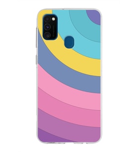 Samsung Galaxy M30s Kapak Renk Cümbüşü Tasarımlı Şeffaf Silikon Kılıf