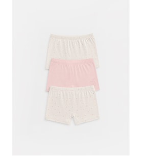LCW Kids Beyaz Beli Lastikli Kız Çocuk Boxer 3'lü