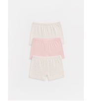 LCW Kids Beyaz Beli Lastikli Kız Çocuk Boxer 3'lü