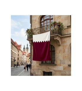 Katar Bayrağı Premium Raşel Kumaş 150x225 Cm