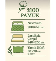 Kristal Çift Kişilik Ranforce Nevresim Takımı - 4 Parça - %100 Pamuk - Orijinal Lüks Kutu