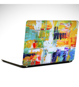 Rengarenk Boyalar Soyut Laptop Sticker 12 İnch (29X24CM)